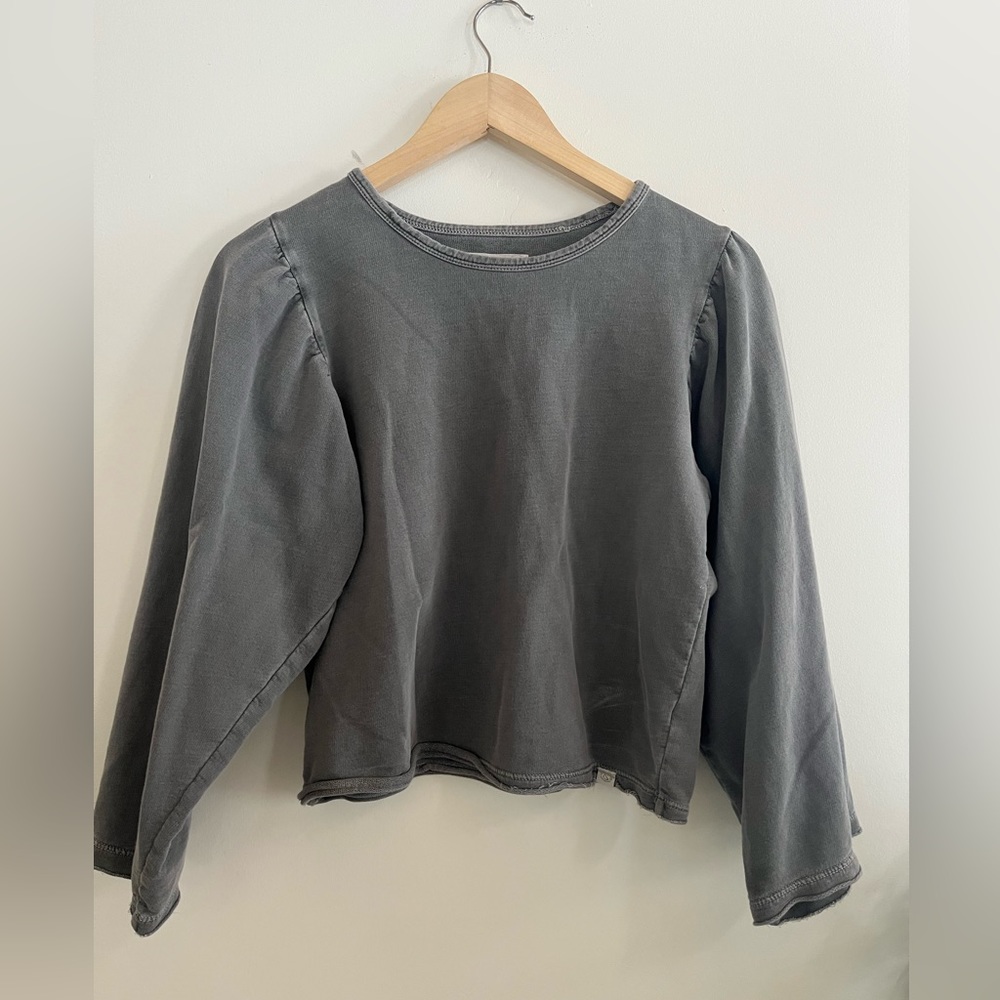 Puff sleeve crop sweater